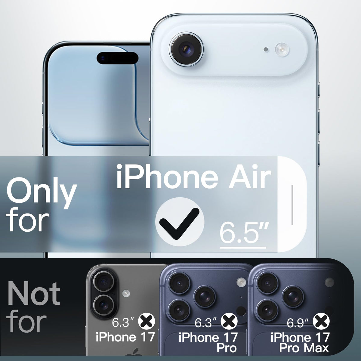 JETech Matte Case for iPhone Air, Black