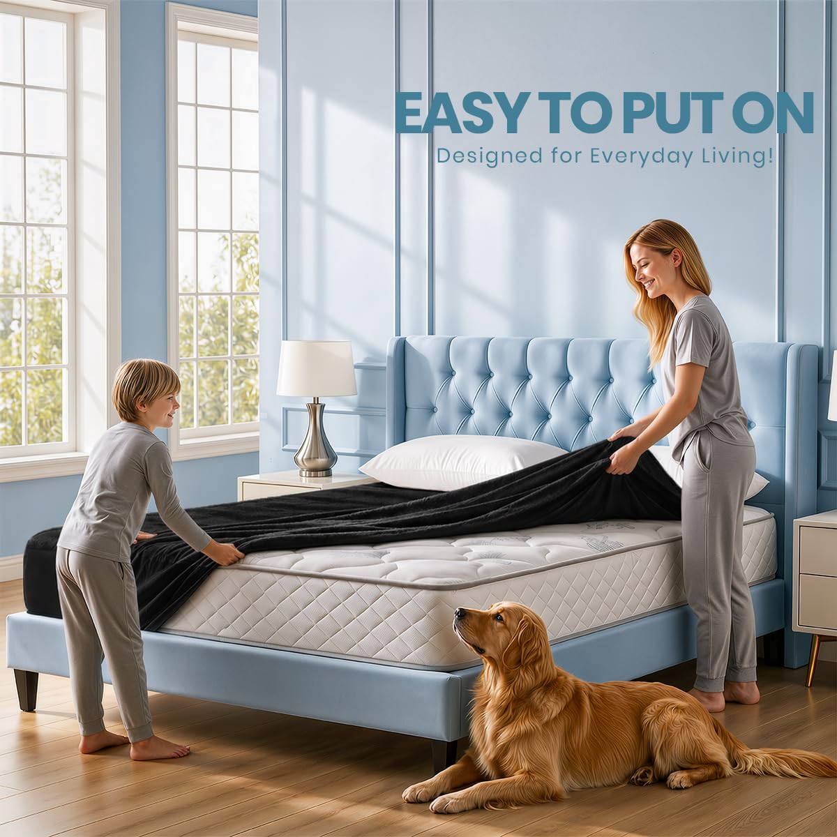 Waterproof Twin Size Mattress Protector fits upto 15" deep Mattresses