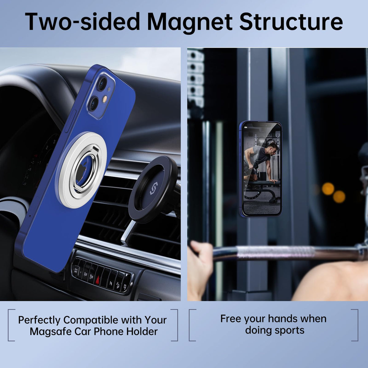 SYNCWIRE for MagSafe Phone Grip, Magnetic Phone Ring Holder Stand Kickstand