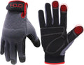 HANDLANDY Work Gloves for Men & Women, Utility Mechanic Working Gloves Touch Screen, Flexible Gardening Gloves for Yard