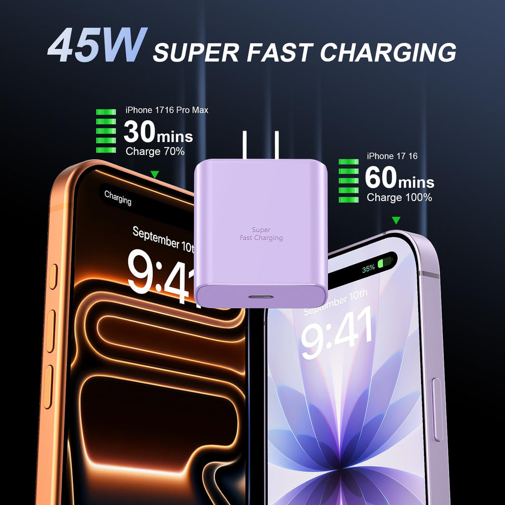 iPhone 18 17 Pro Max Charger Fast Charging 45W USBC iPhone Duo Fast Charger