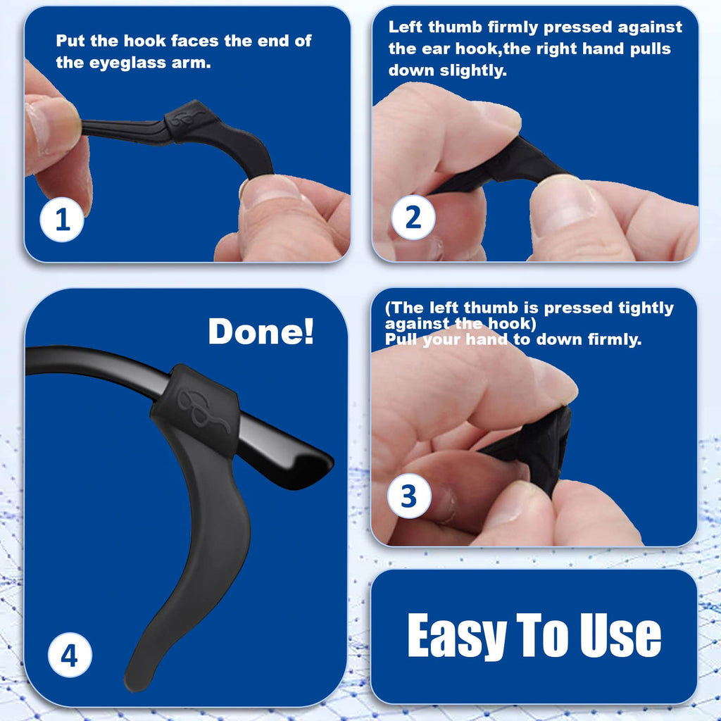SMARTTOP Eyeglass Ear Grips -20 Pairs eye glasses ear grippers Anti-slip Holder, Silicone Ear Hook, eyeglasses ear grip Sleeve Retainer for Sports Glasses, Sunglasses Reading Glasses