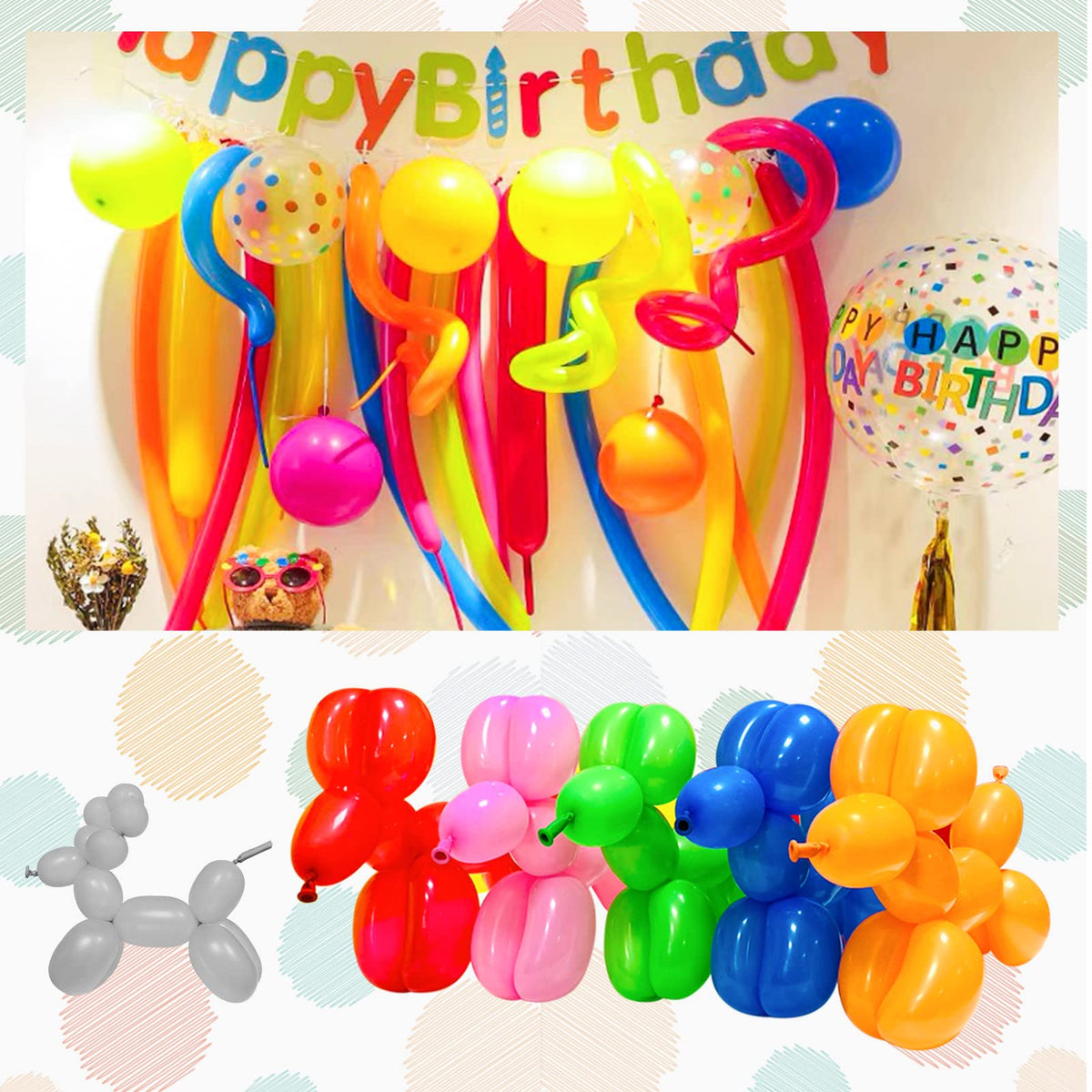 100Pcs clear 260 Balloons Clear Long Skinny Latex Balloon for Animal Ballons, Premium Quality Balloons for Beginners Baloons Making Kid's Carnivals Party Decoartion