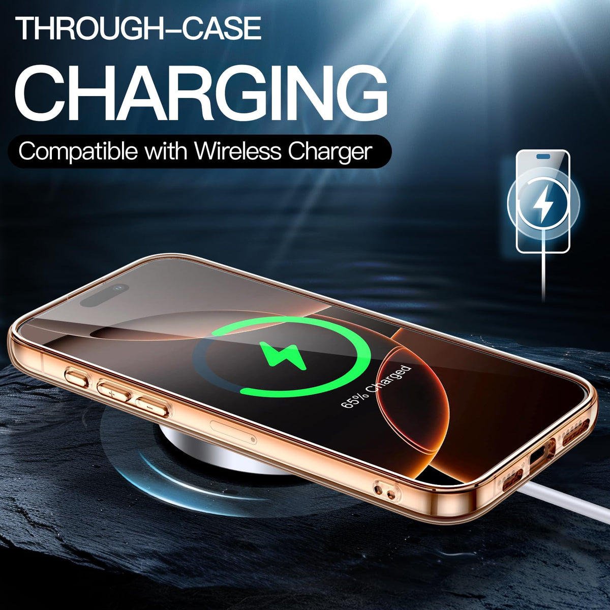 JETech Case for iPhone 16 Pro, Anti-Yellowing, Natural Titanium