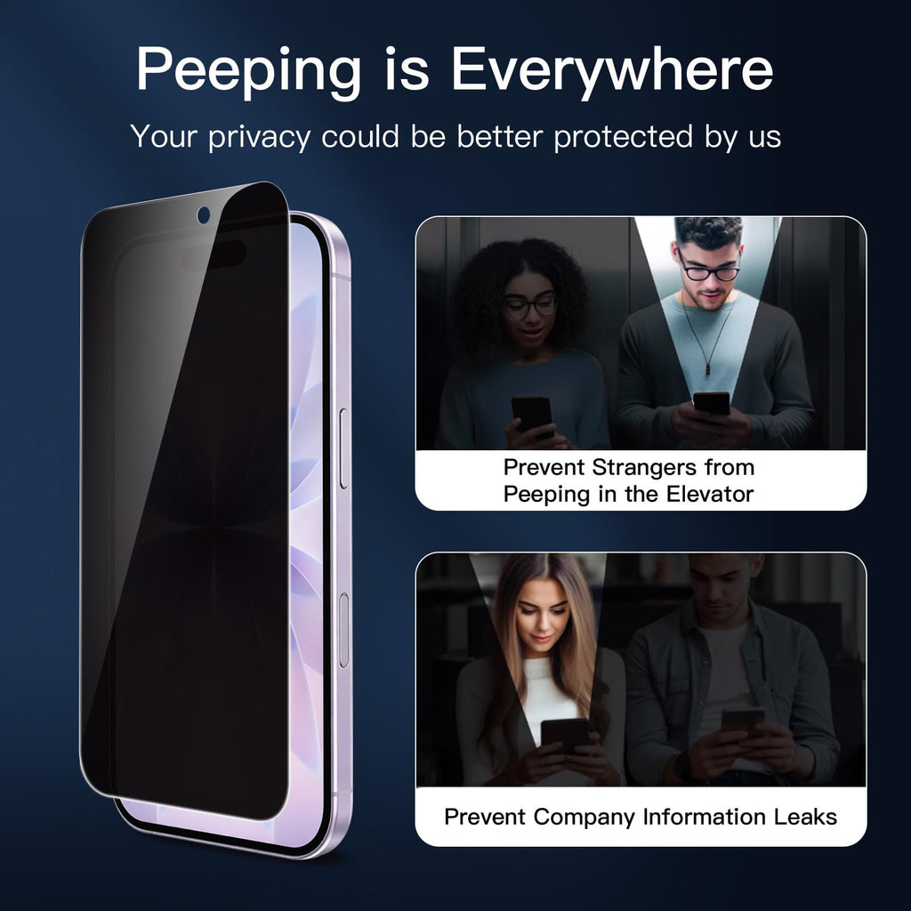 NEW'C for iPhone 16 Pro Screen Protector + Camera Lens Protector + Tool