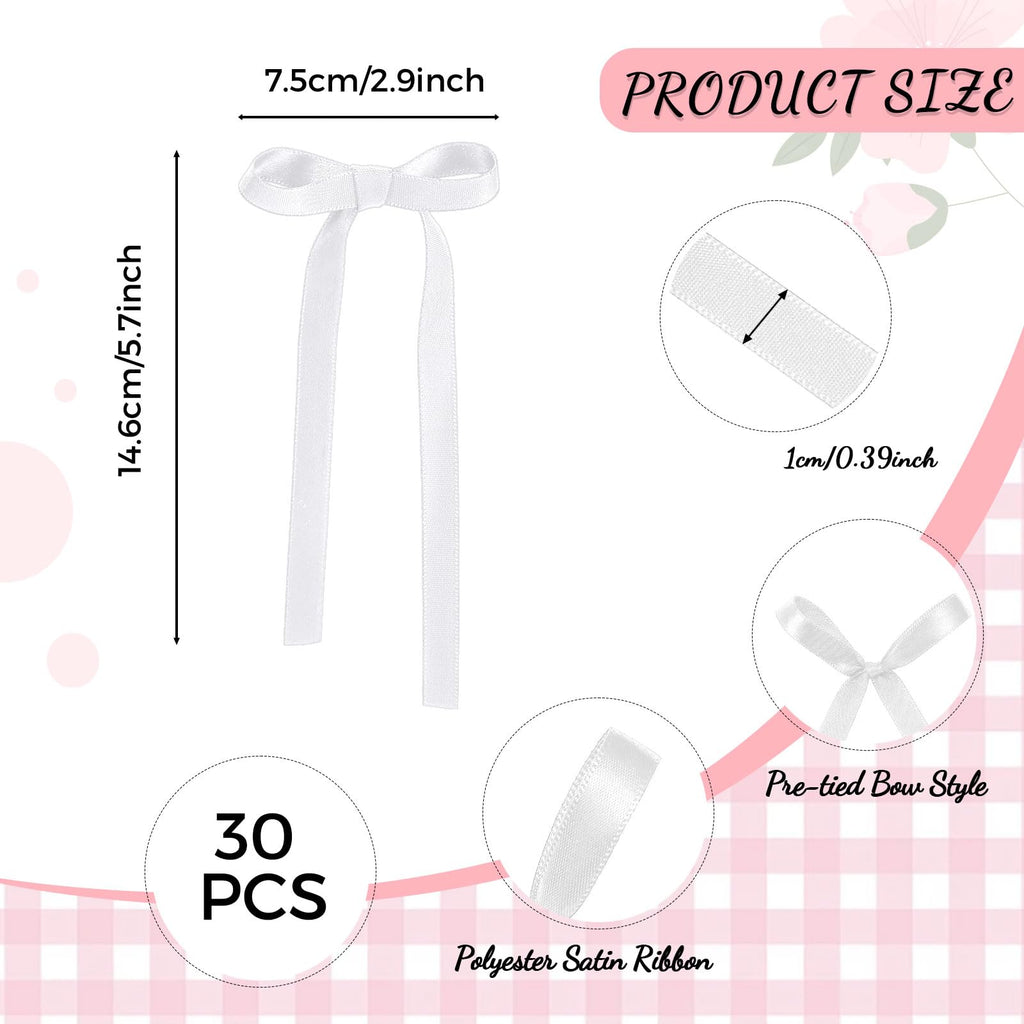 30 Pack Bow Cake Toppers Pink Ribbon Bows for Cake Back to School Decor