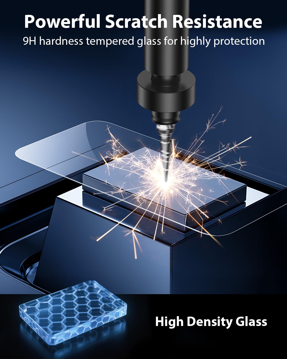 Mkeke Screen Protector for iPhone 17 Pro, 3 Pack 9H+ Tempered Glass