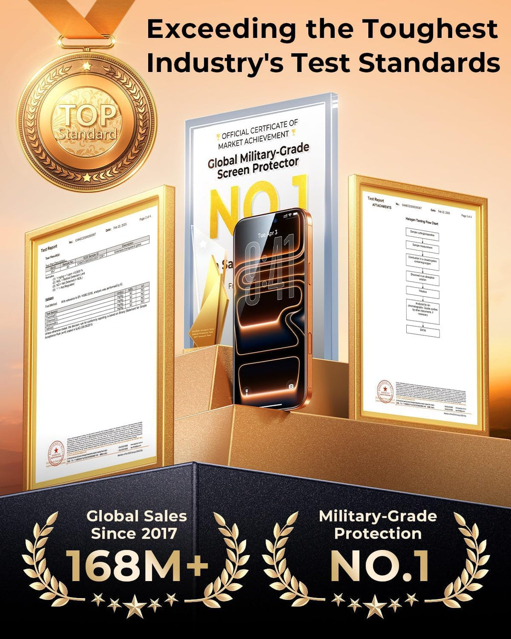 DIMONCOAT Top 9H++ Glass 2 Pack for iPhone 17 Pro Screen Protector 6.3''