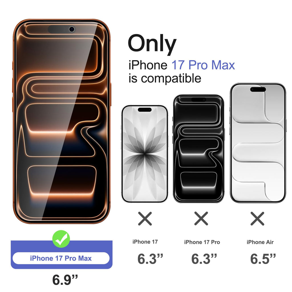 NEW'C for iPhone 16 Pro Screen Protector + Camera Lens Protector + Tool