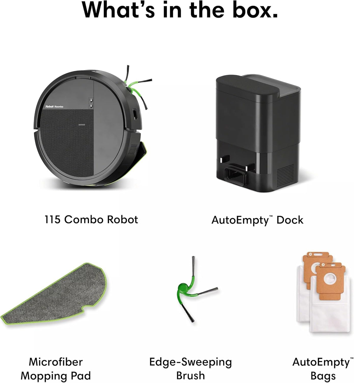 iRobot Roomba 115X Combo Robot Vacuum & Mop with AutoEmpty Dock, 15,000Pa, Self-Empties for 90 Days, Intense Power-Lifting Suction, LiDAR Navigation, Multiple Cleaning Modes, Avoids Mopping Carpet