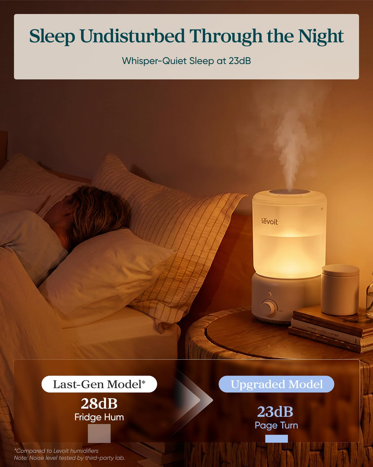 Levoit Top Fill Humidifiers for Bedroom, 2.5L Tank for Large Room, 25dB