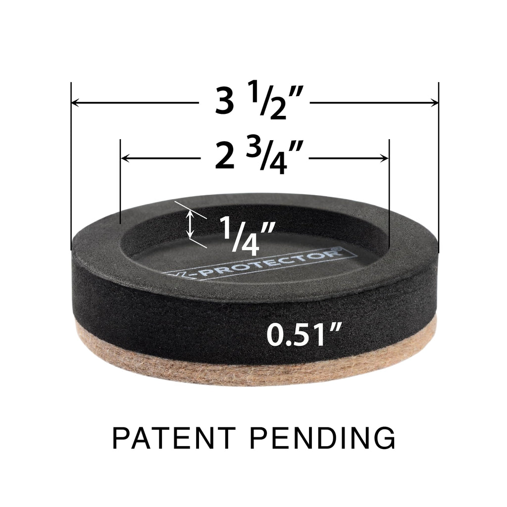 Felt Furniture Sliders for Hardwood Floors X-PROTECTOR 16 PCS 3 ½”