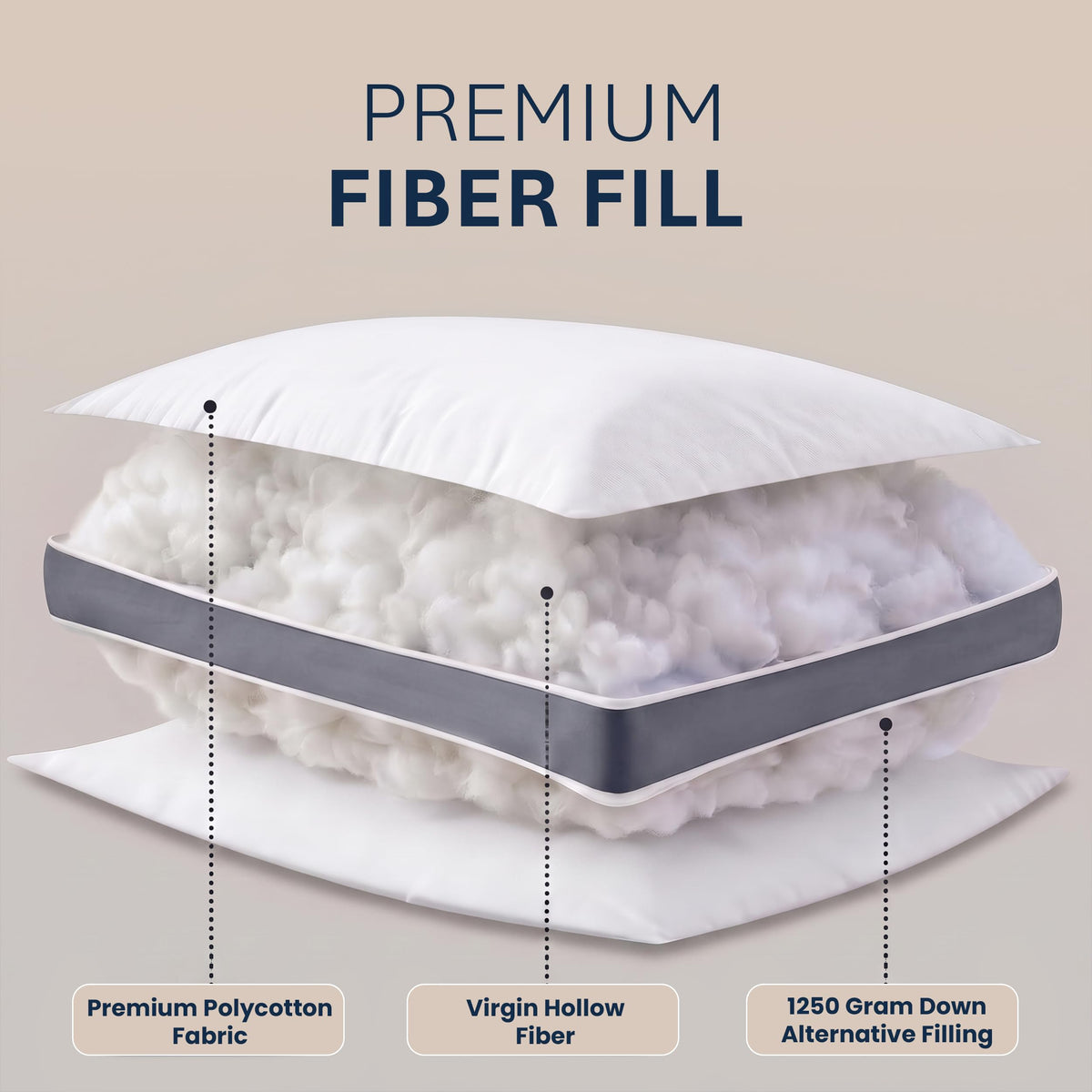 Utopia Bedding Gusset Bed Pillow, Hotel Pillows Queen Size Set of 2, White