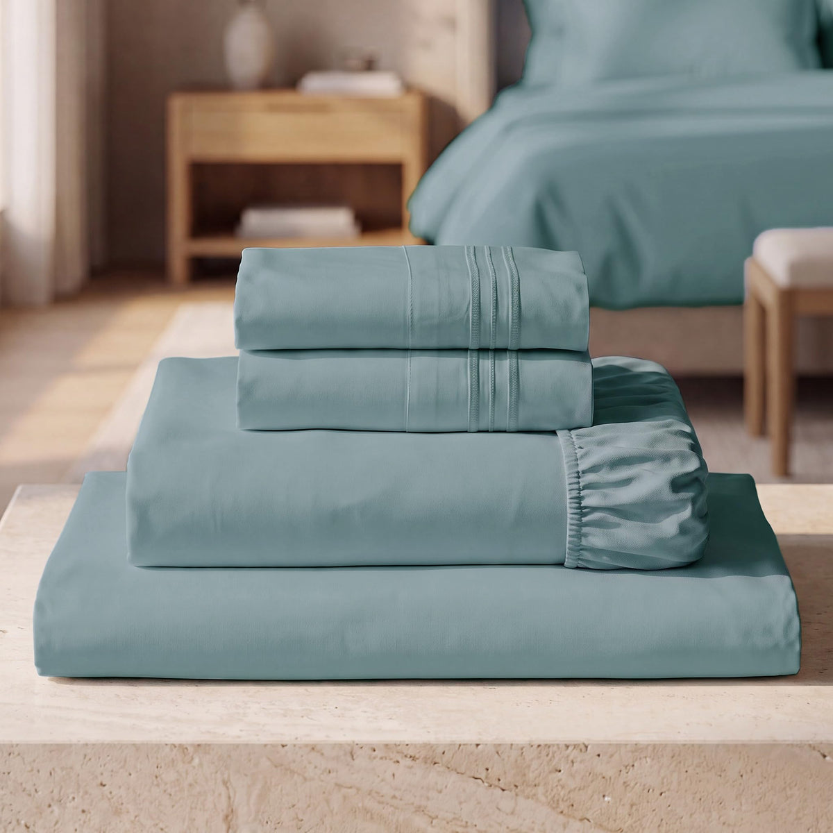 Mellanni Iconic 4-Piece Bed Sheet Set, 16" Deep Pocket (Queen, White)
