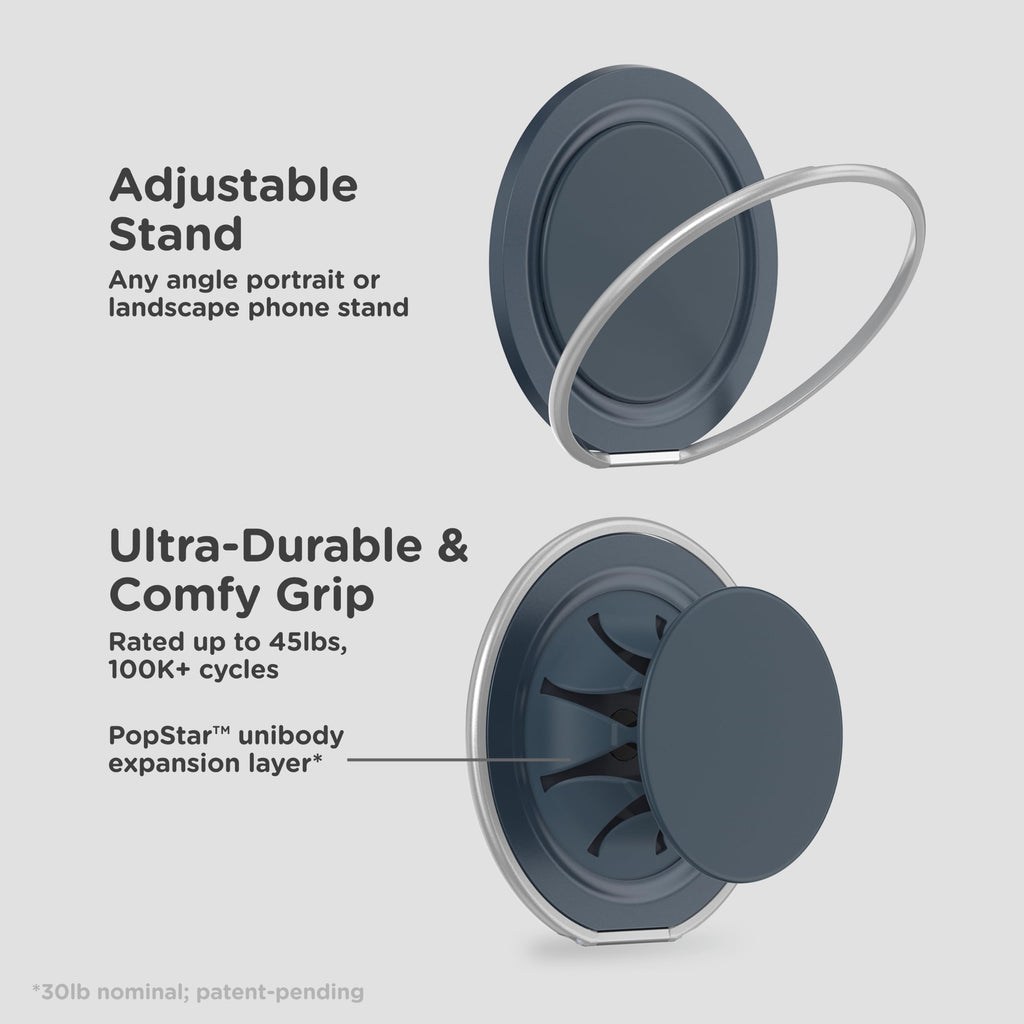 PopSockets Low-Pro Grip for MagSafe, Thin Profile- Gunmetal