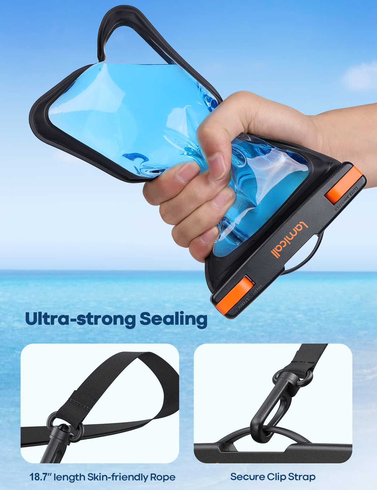 Lamicall 2Packs Waterproof Beach Bags, Vacation Essentials for Wemen Men