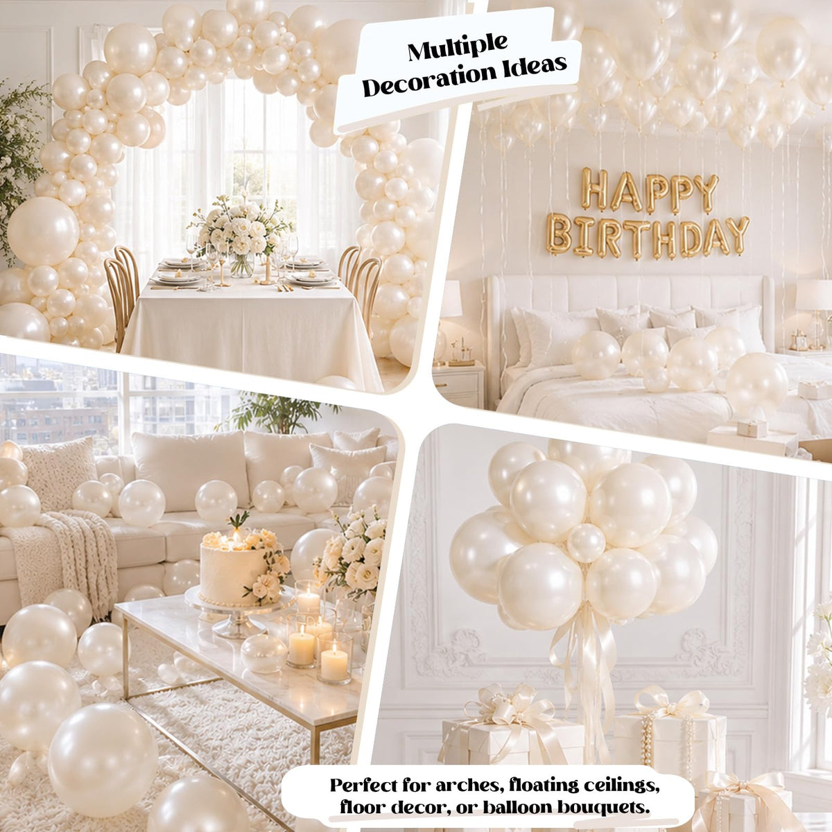 Togvu White Balloons, 50Pack 5 Inch Small Mini Matte White Latex Party Balloons for Wedding Engagement Bridal Baby Shower Anniversary Decorations Supplies