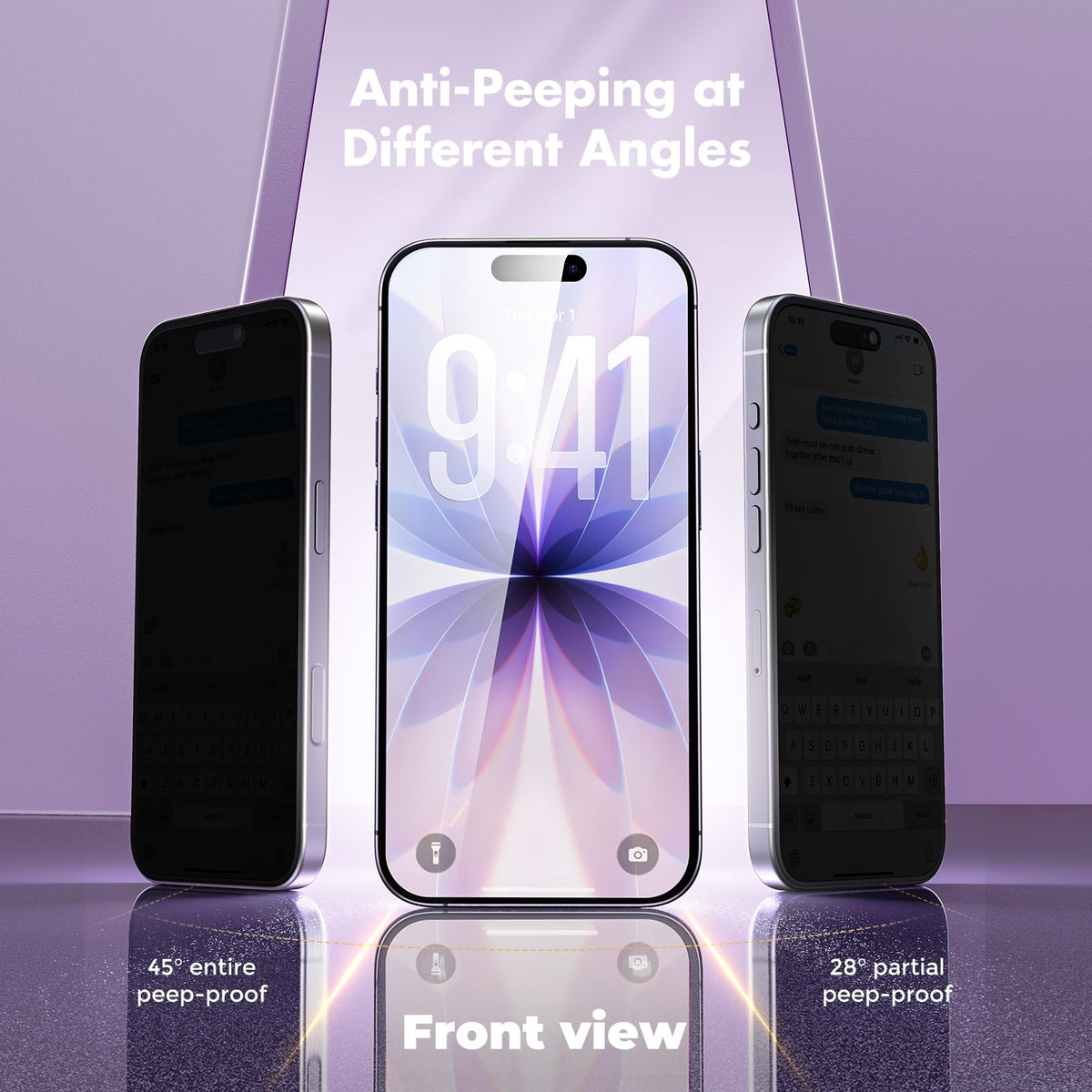 UNBREAKcable Privacy Screen Protector for iPhone 16 Pro Max, Full Coverage