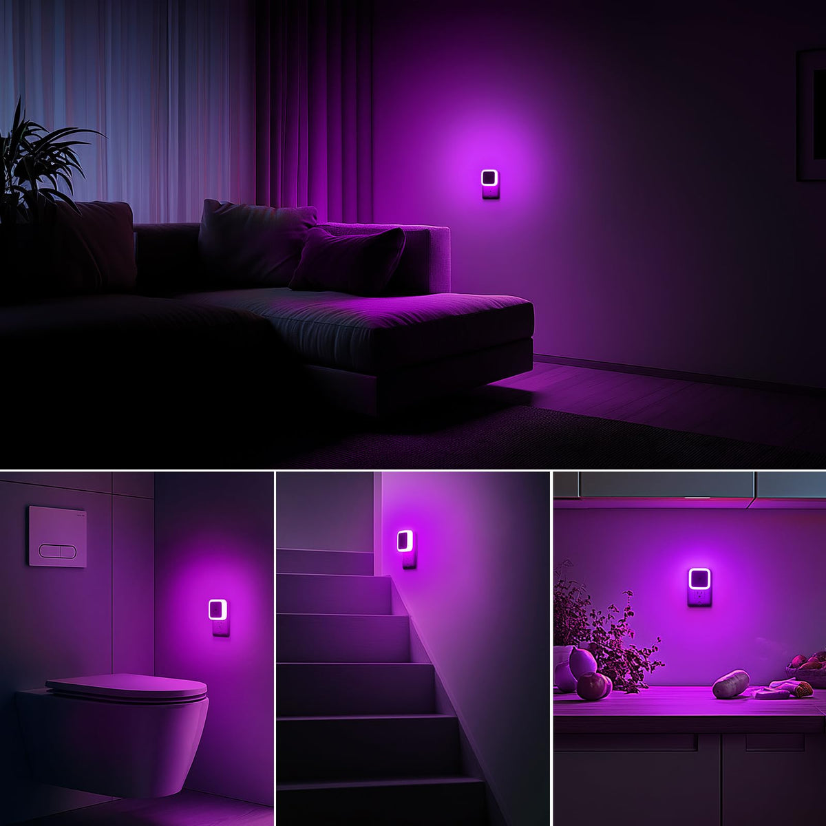 Sujeet Night Light, Night Lights Plug into Wall 8-Pack, Nightlight Plug in Night Light, Dusk to Dawn Night Lamp Led (Red)