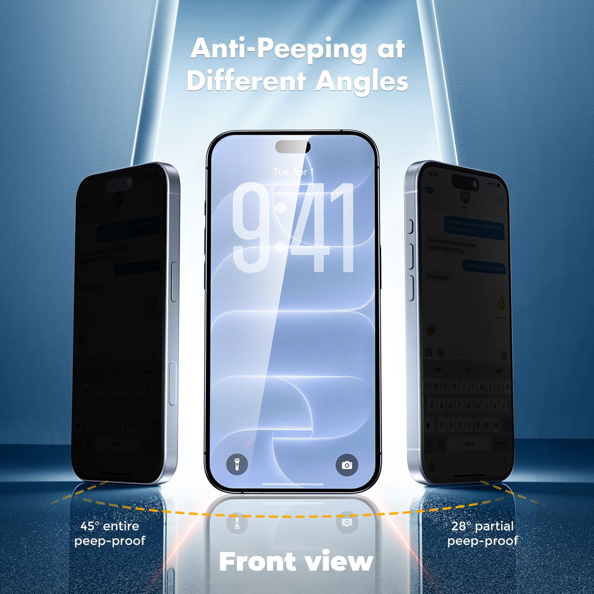 UNBREAKcable Privacy Screen Protector for iPhone 16 Pro Max, Full Coverage