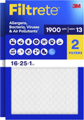 Filtrete 16x25x1 in. Air Filter, MERV 13, MPR 1900, 2 HVAC Filters