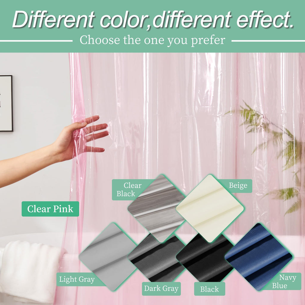 Mrs Awesome Dark Gray Shower Curtain Liner with 3 Magnets, 72x72