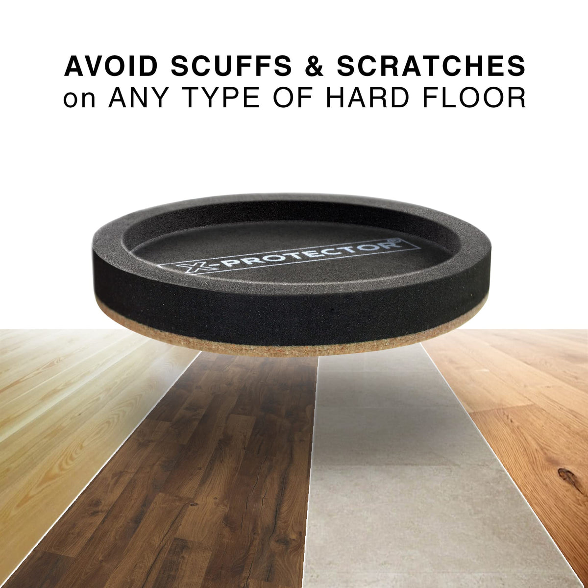 Felt Furniture Sliders for Hardwood Floors X-PROTECTOR 16 PCS 3 ½”