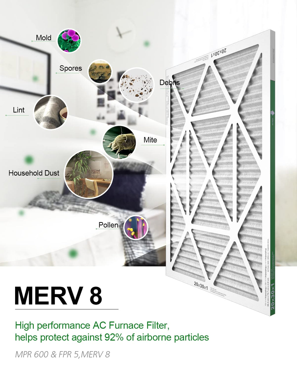 TRIGHTFILTERS 14x20x1 Air Filter 4 Pack, MERV 8 Filter Replacement