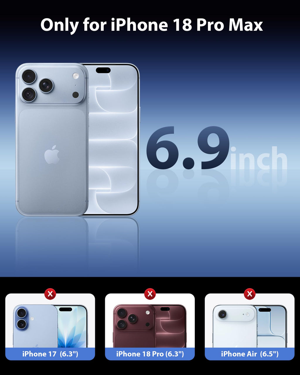Mkeke Screen Protector for iPhone 17 Pro, 3 Pack 9H+ Tempered Glass