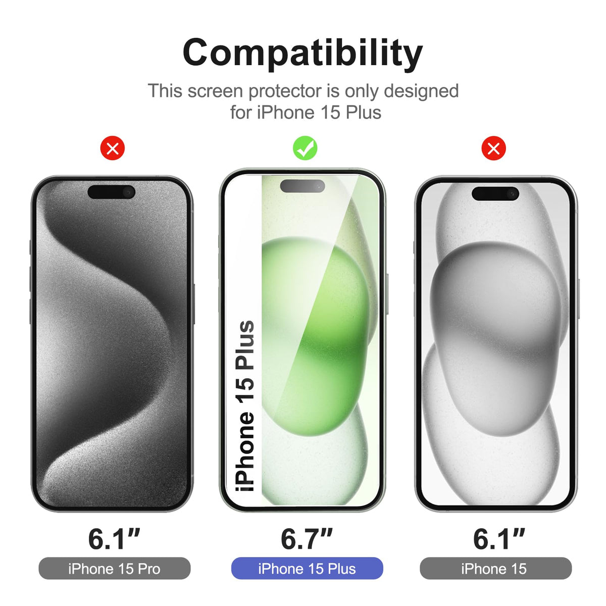 NEW'C for iPhone 16 Pro Screen Protector + Camera Lens Protector + Tool