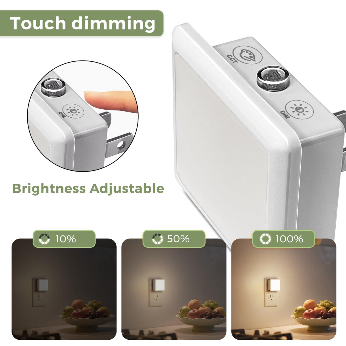 L LOHAS LED Night Lights Plug into Wall 2-Pack, 0.3W Plug in Night Light