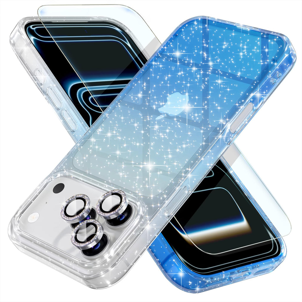 Choiche for iPhone 18 Pro Max Case Clear Women Girly (Glitter Clear)