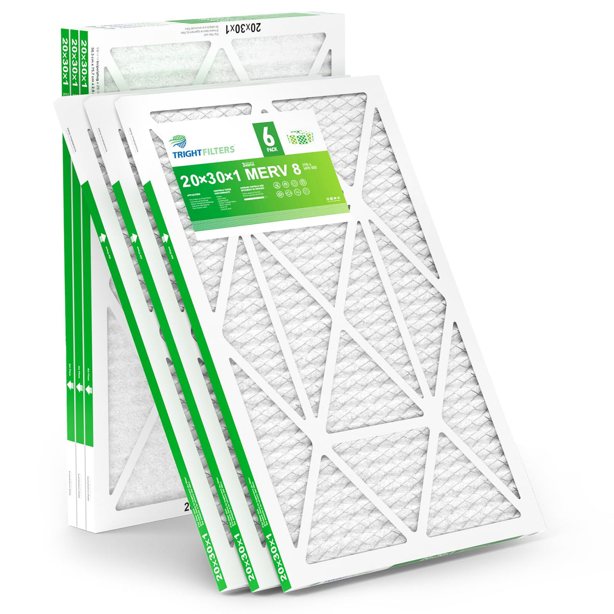 TRIGHTFILTERS 14x20x1 Air Filter 4 Pack, MERV 8 Filter Replacement