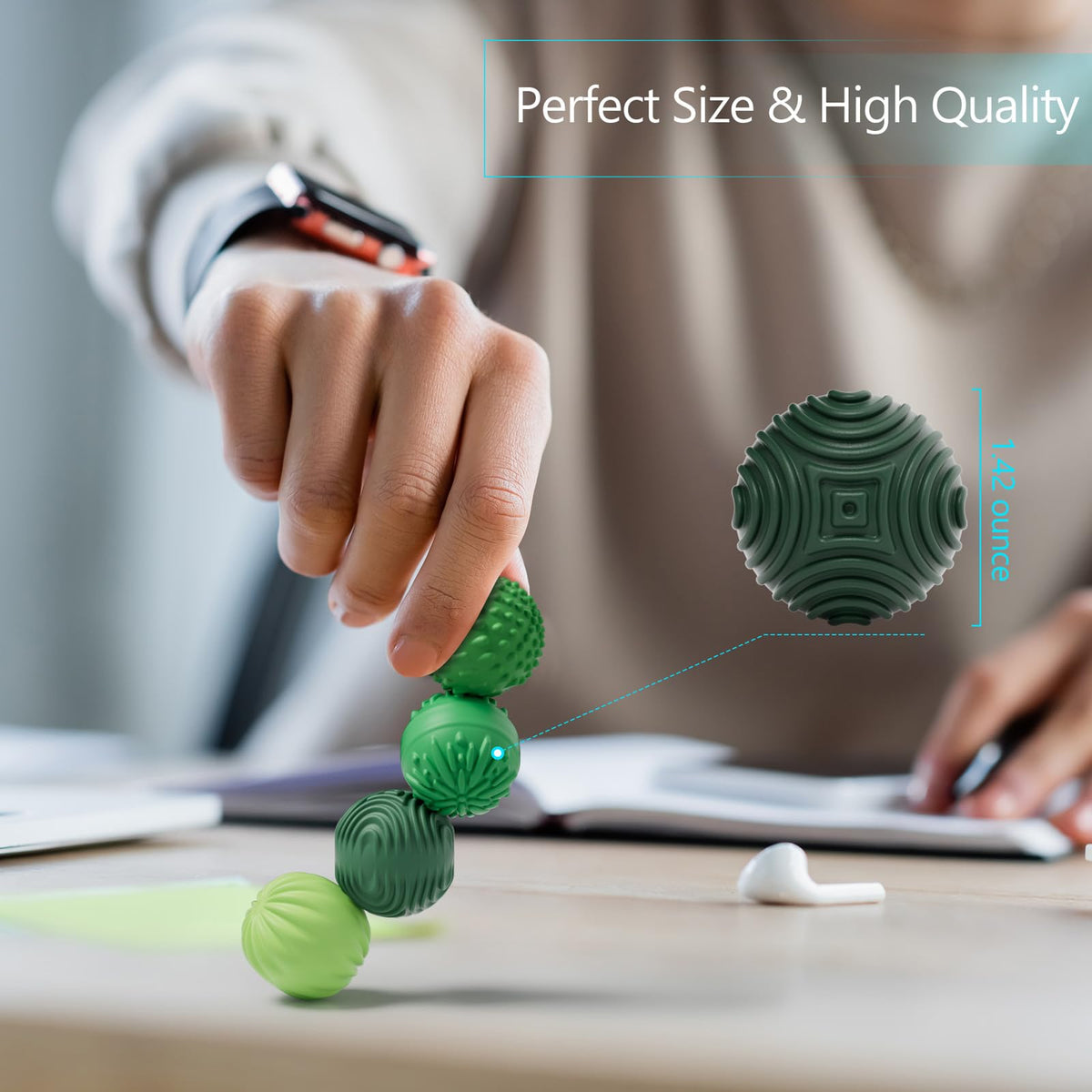 luckdoor Silicone Magnetic Balls Fidget Toys for Adults & Teens,8PCS Stress Relief Sensory Toys for Autism ADHD Anxiety,Fun Textures Gadgets,Office Desk Toy,Stocking Stuffers for Men Women Teen Gifts