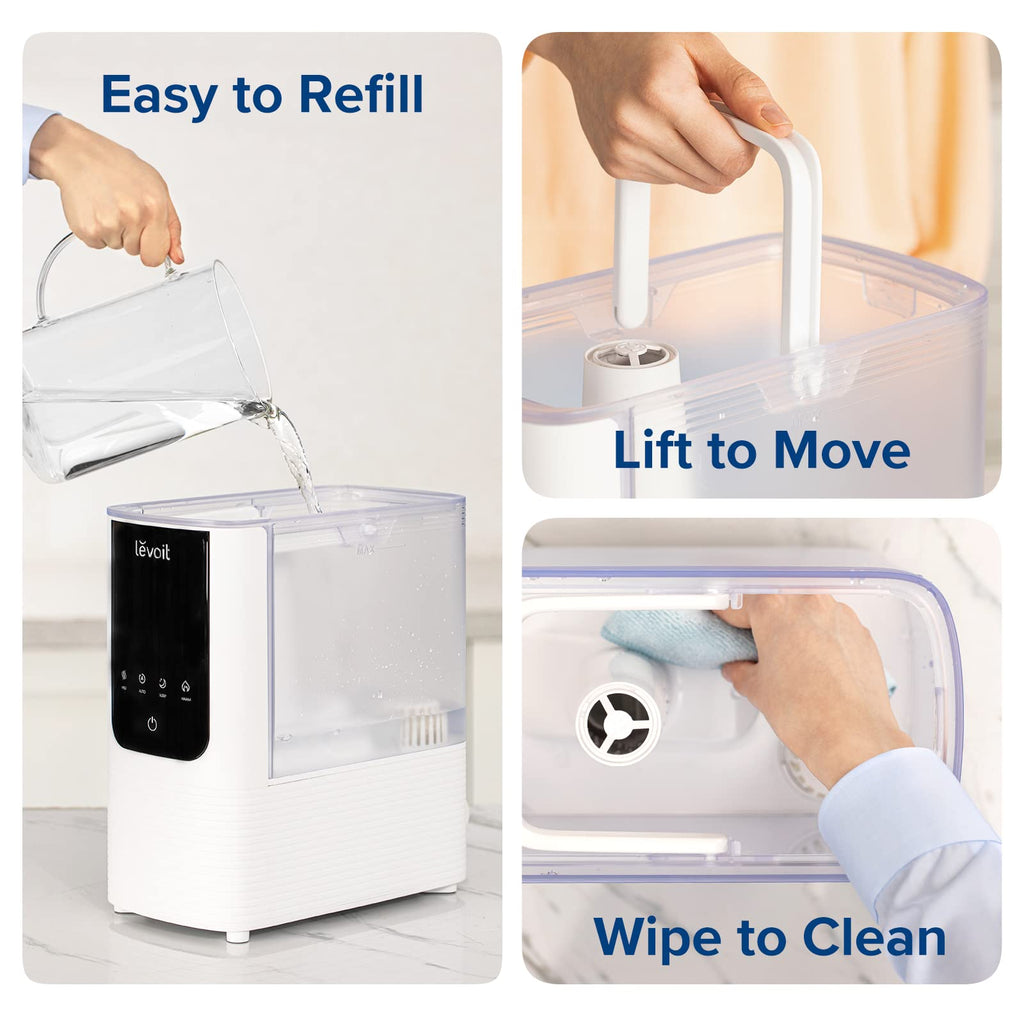 Levoit Top Fill Humidifiers for Bedroom, 2.5L Tank for Large Room, 25dB