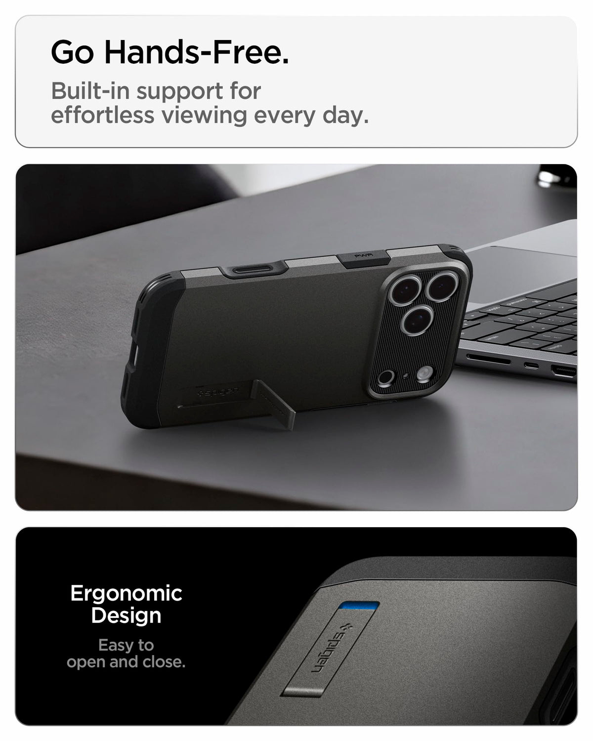 Spigen Tough Armor MagFit for iPhone 15 Pro Case, Metal Slate
