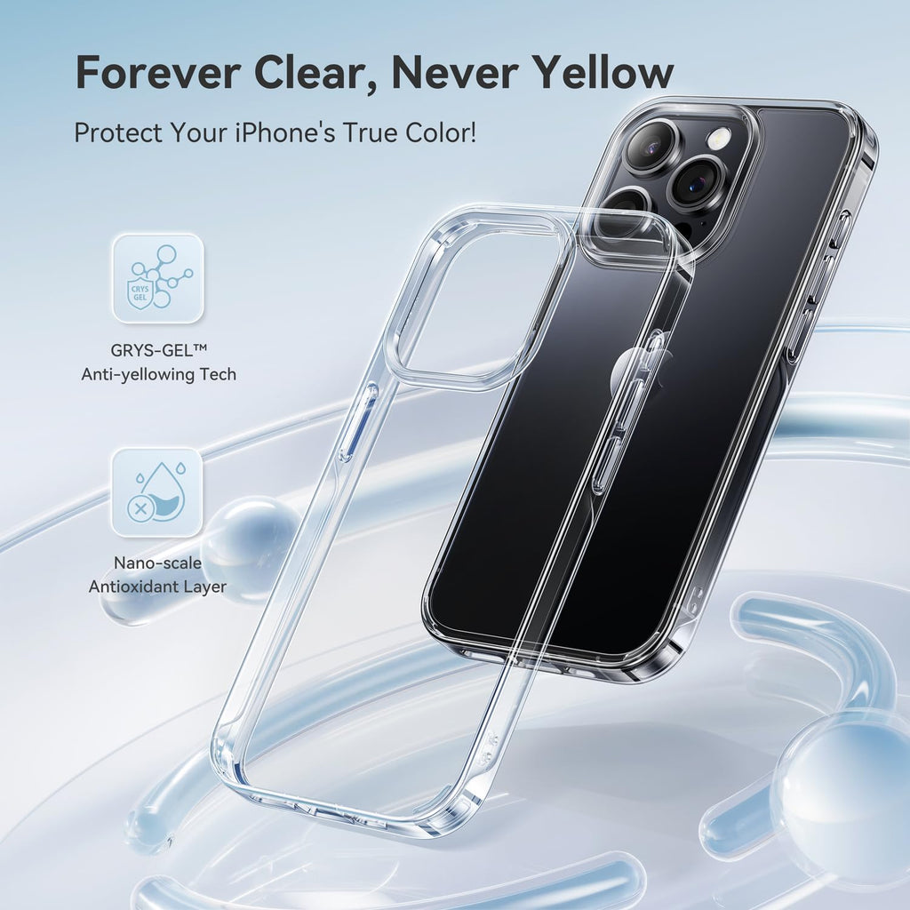 CASEKOO for iPhone 16 Smooth Crystal Clear Case, Patented Anti-Yellow