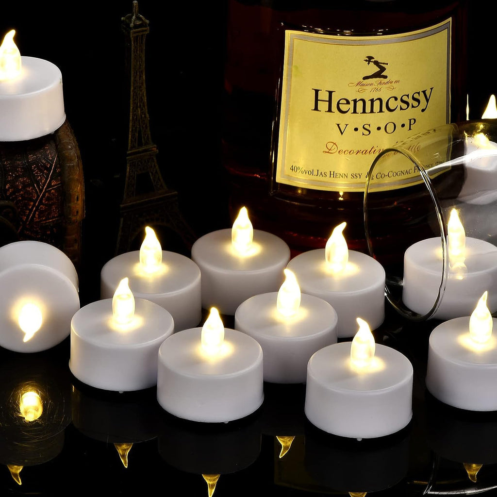 Battery Operated LED Tea Lights Flameless Flickering Candles 12PACK