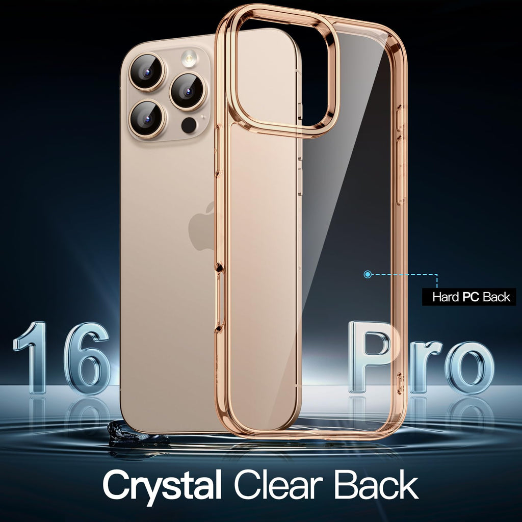 JETech Case for iPhone 16 Pro, Anti-Yellowing, Natural Titanium