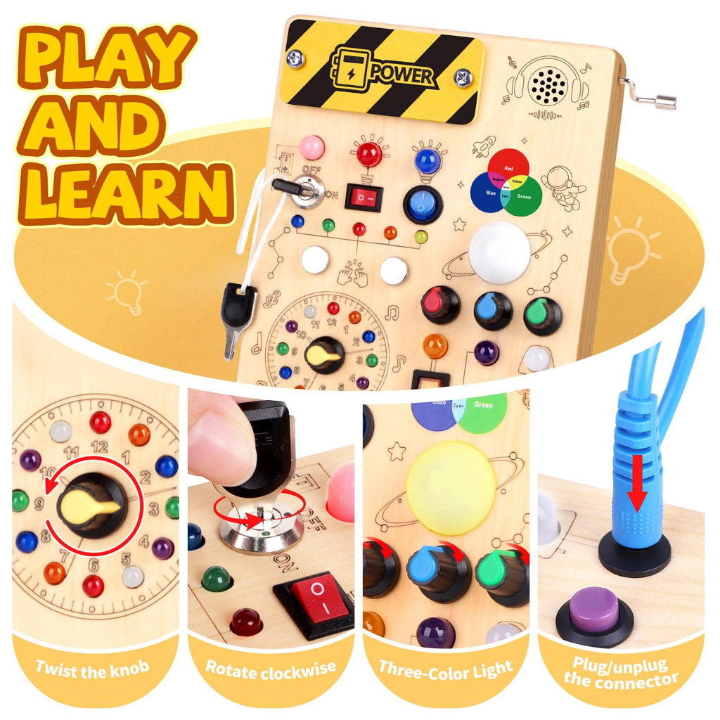 Grarain Busy Board for Toddlers - Montessori Educational Toy for 1-3 Year Old Boys & Girls | Travel-Friendly Sensory Learning Activity | Ideal for Kids with Autism(Unicorn Busy Board v2)