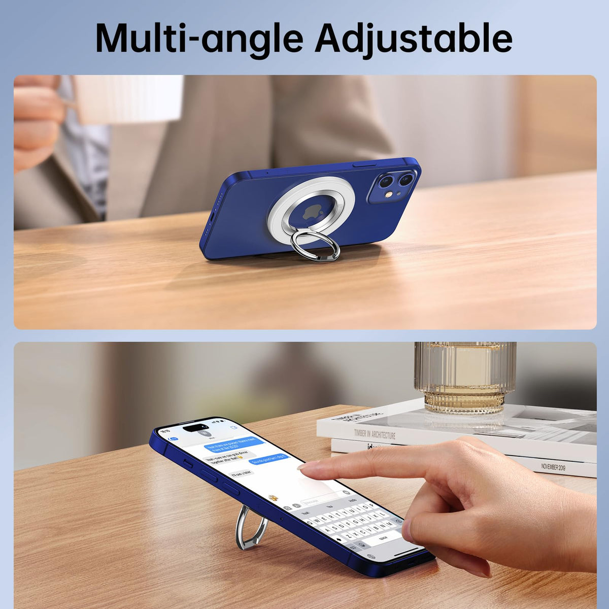 SYNCWIRE for MagSafe Phone Grip, Magnetic Phone Ring Holder Stand Kickstand