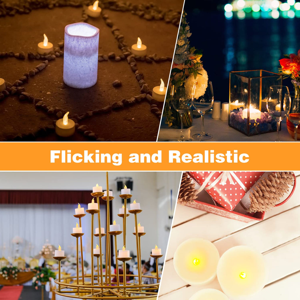 KOABY 12/24/50/100/200/400 Pack LED Tea Lights
