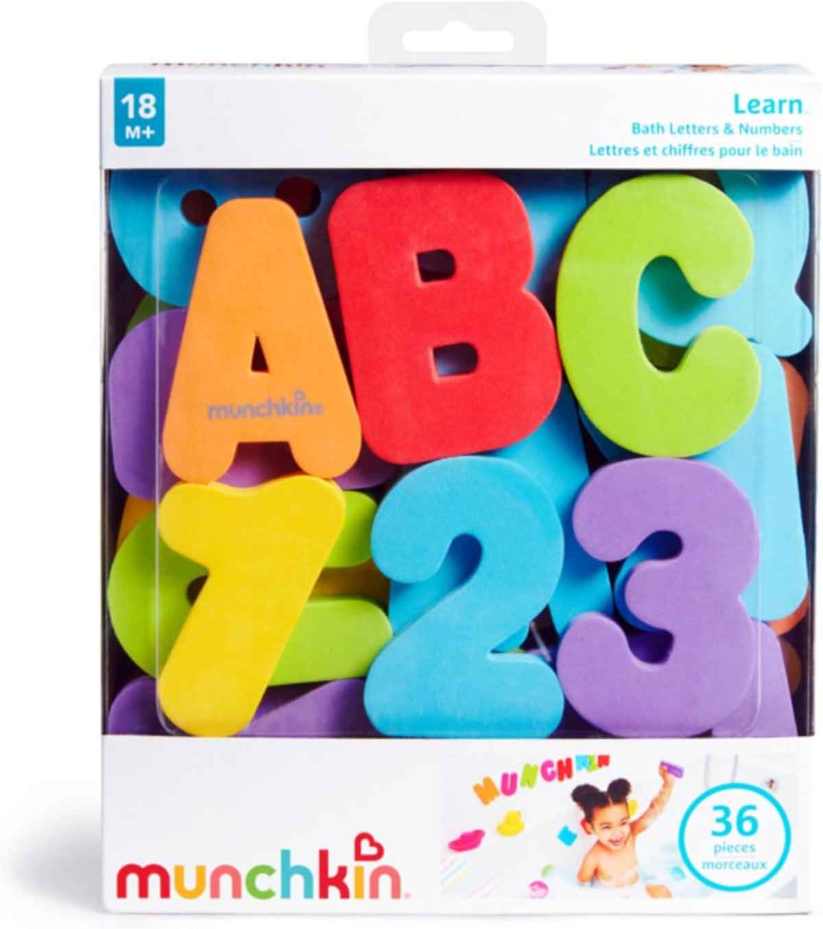 Munchkin® Learn™ Bath Letters and Numbers 36pc Toddler Bath Toy (Pack of 12)