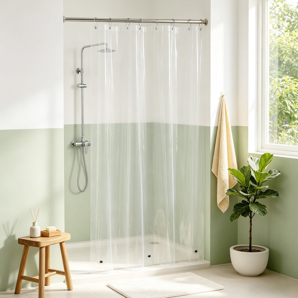 Mrs Awesome Dark Gray Shower Curtain Liner with 3 Magnets, 72x72