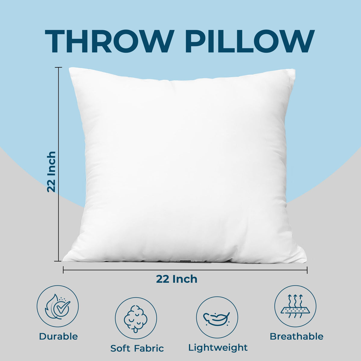 Utopia Bedding Throw Pillows, 12x20 Pillow Inserts, Pack of 1, White