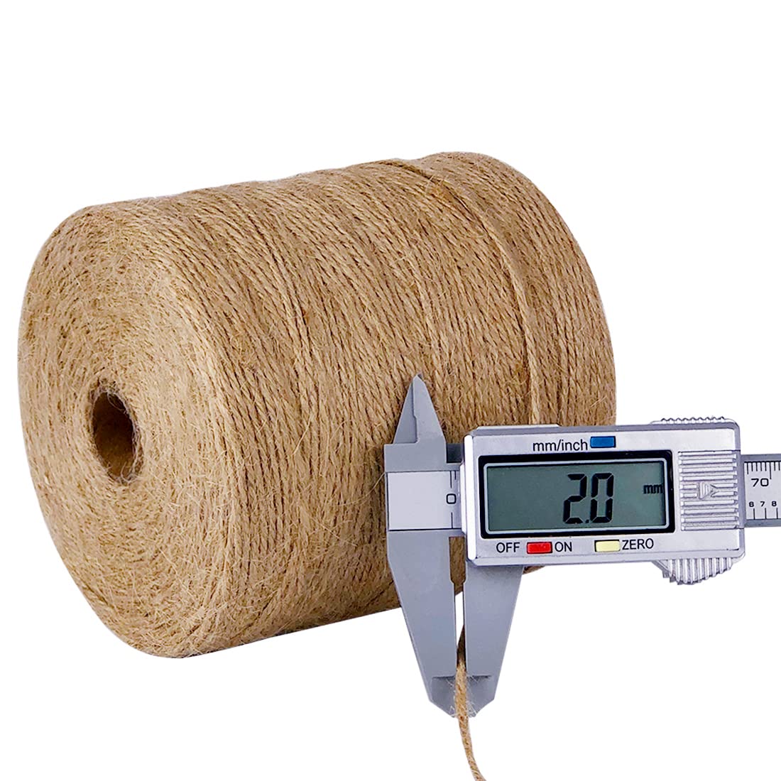 PerkHomy 1100FT Jute Twine String 2mm 3ply Natural Thin Twine for Craft Gardening Gift Wrapping Packing Material Wedding Christmas Decoration Bulk