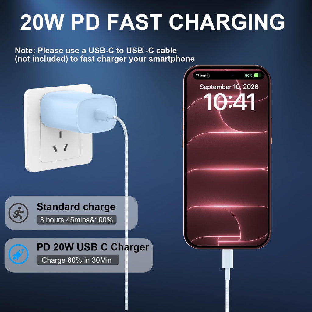 iPhone 18 17 16 15 Charger Fast Charging Type C Chargers USB C Cable 10FT