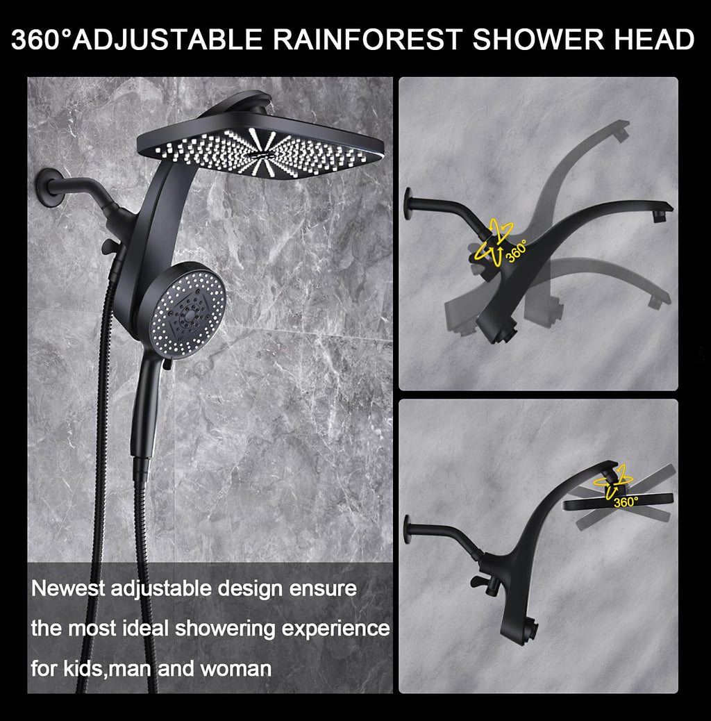 Rain Shower Head with Handheld Showerhead, Chrome 1.8GPM 460311