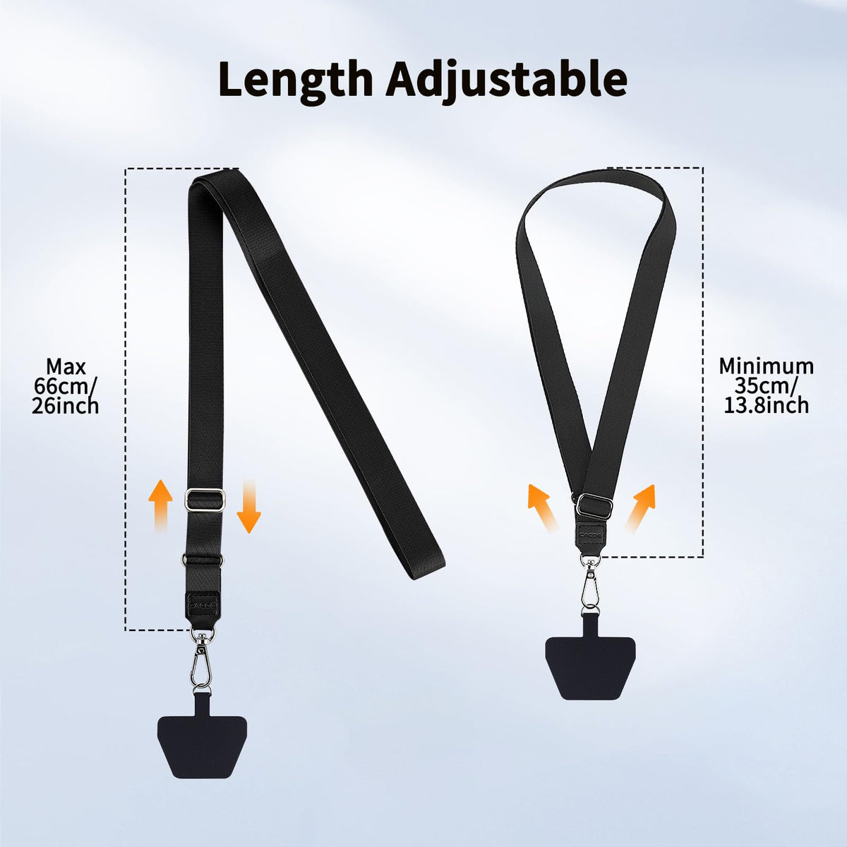 CACOE Phone Lanyard, Black+Gray, 2 Pack