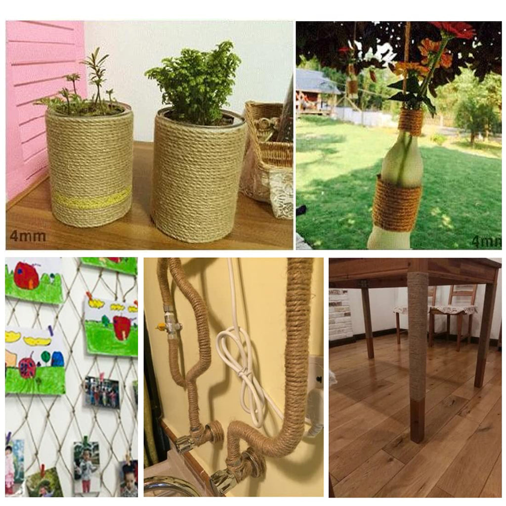 PerkHomy 1100FT Jute Twine String 2mm 3ply Natural Thin Twine for Craft Gardening Gift Wrapping Packing Material Wedding Christmas Decoration Bulk